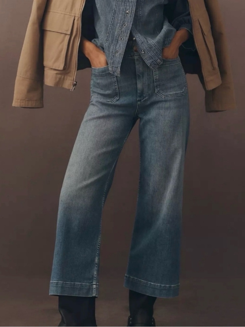 Maeve Colette Wide leg Cropped Jeans